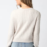 Cable Knit Cardigan - ecru womens cardigan collection