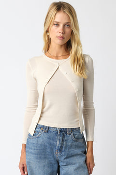 Button Up Cardigan - ecru, womens cardigan collection
