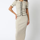 Stripe Top And Skirt Set