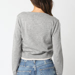 Cardigan With Two Tone Trim - grey/ecru, womens cardigan collection