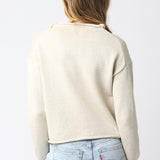 Collarless Button Down Cardigan