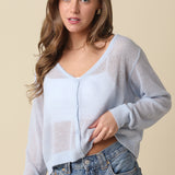 Thin Knit Button Cardigan