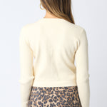 Ribbed Cardigan With Gold Buttons - cream, womens cardigan collection