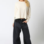 Light Crew Neck Sweater - cream, womens sweater collection