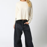 Light Crew Neck Sweater - cream, womens sweater collection