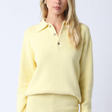 Collared Three Button Sweater