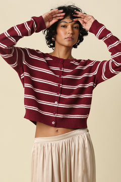 Stripe Button Down Cardigan