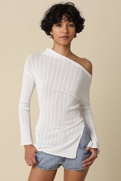 Off Shoulder Textured Top