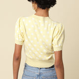 Quarter Sleeve Polka Dot Top