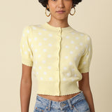 Quarter Sleeve Polka Dot Top
