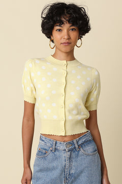 Quarter Sleeve Polka Dot Top