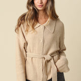 Collared Sweater With Belt