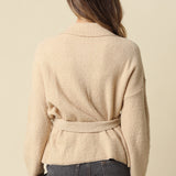 Collared Sweater With Belt