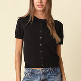 Short Sleeve Button Down Cardigan