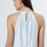 Stripe Necktie Crossover Top