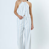 Stripe Tie Front Pant