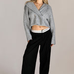 Hooded Knit Blazer - grey, women's blazer collection