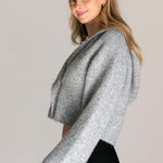 Hooded Knit Blazer - grey, women's blazer collection