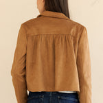 Faux Suede Button Front Jacket - Camel, Women's Jackets Collection