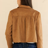 Faux Suede Button Front Jacket - Camel, Women's Jackets Collection