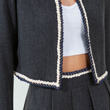 Braided Trim Tweed Jacket