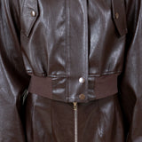 Faux Leather Bomber Jacket