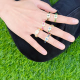 Wavy CZ Ring