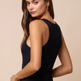 Rim V-Neck Lace Tank Top