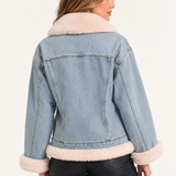 Denim Faux Fur Jacket