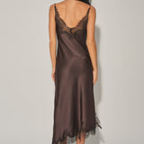 Satin Lace Trim Dress