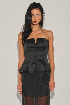 Satin Effect Bandeau Top