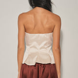 Satin Effect Bandeau Top