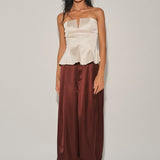Satin Effect Bandeau Top