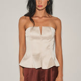 Satin Effect Bandeau Top