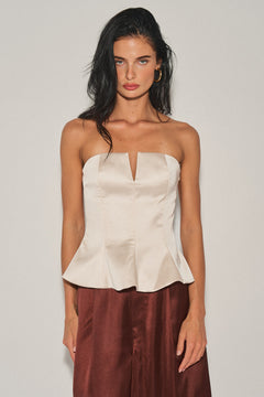 Satin Effect Bandeau Top