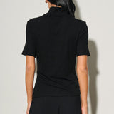 Mock Neck Top With Gold Trim