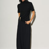 Mock Neck Top With Gold Trim