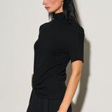 Mock Neck Top With Gold Trim