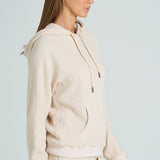 Waffle Knit Drawstring Hoodie