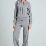 Waffle Knit Drawstring Hoodie