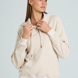 Waffle Knit Drawstring Hoodie