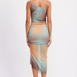 Ruched Split Mesh Dress - Sage, Women's Dresses Collection