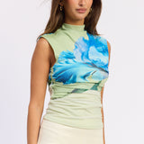 Drop Shoulder Mesh Top