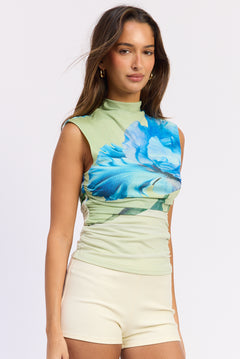 Drop Shoulder Mesh Top