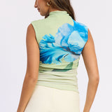 Drop Shoulder Mesh Top