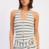 Stripe Knit Halter Top
