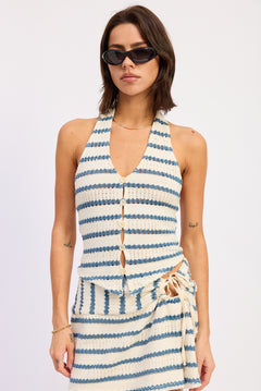 Stripe Knit Halter Top