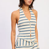 Stripe Knit Halter Top