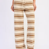 Stripe Sweater Knit Wide Leg Pant