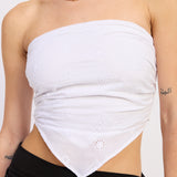Smocking Back Scarf Top